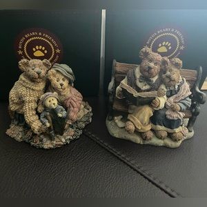 BOYDS BEARS VINTAGE SET OF 2 FIGURINES BOTH IN ORIGINAL BOX WITH COA FAMILY